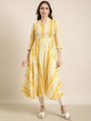 Women Anarkali Yellow Embellished Kurta-ON-769-Yellow