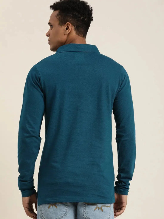 Dillinger Blue Solid Regular Polo T-shirt