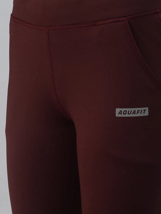 Women's Burgundy Solid Track Pants-AF-1723-Burgundy