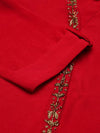 Women's Red Embellished Straight Kurta-SKC-3328-Red