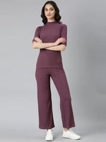 Women Purple Solid Tracksuit-AF-2074-Purple