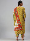 Women's Mustard Printed Kurta Sets-JP05-Mustard