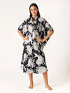 Printed Kaftan in Navy Print