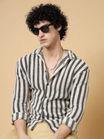 Rigo Stripes Crochet Shirt-CS10231080-L