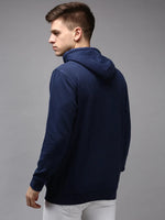 Men Blue Solid Sweatshirt-OD-6047-Navyblue