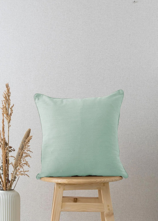 Solid Nile Blue 100% cotton plain cushion cover for sofa-230451062