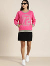 Dillinger Pink Typographic Oversized Sweatshirt-DLWMNSWT031FSR-XS