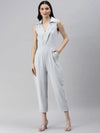 Women's Grey Solid Jumpsuit-AE-10000-Grey