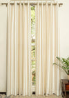 Caramel 100% cotton geometric curtain for living room -Room darkening - Beige - Pack of 1-240422012