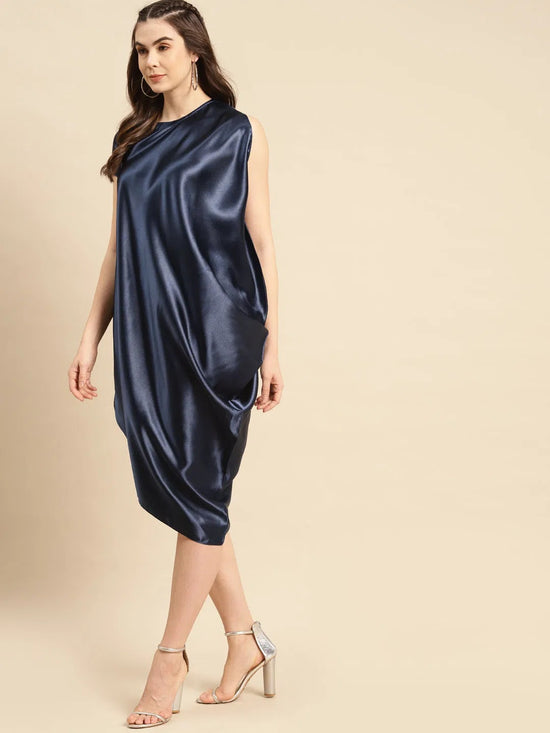 Asymmettric Side Cowl Dress