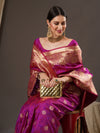 Saree Mall Women's  Blend Magenta Woven Design Designer Saree With Blouse Piece-13PAKHI1408