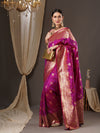 Saree Mall Women's  Blend Magenta Woven Design Designer Saree With Blouse Piece-13PAKHI1408