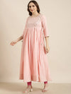 Women Anarkali Pink Solid Kurta Comes with Dupatta-DK-FS-2831-Pink