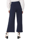 Smarty Pants Women's Cotton Lycra Indigo Blue Color Flared Trouser