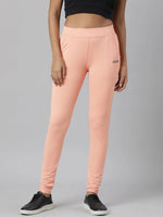 Women Peach Solid Trackapant-AF-1723-Peach