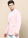 Men Pink Solid Casual Blazers-AR-48-Pink