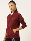 Front open Sweatshirt in Wine