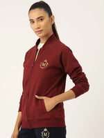 Front open Sweatshirt in Wine