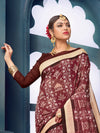 Saree Mall Women's Bhagalpuri  Brown Printed Designer Saree With Blouse Piece-13WOM13910A