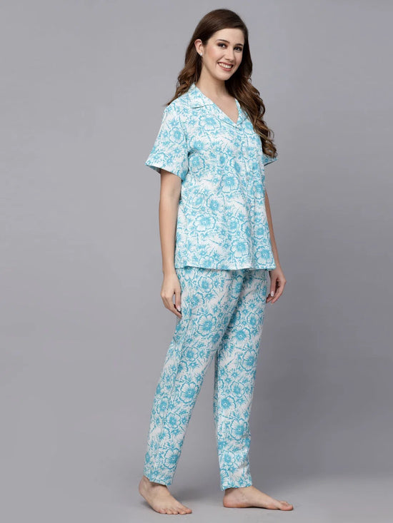 Women's Floral Printed Rayon Night Suit