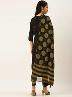 Women's Black Embroidered Kurta Sets-GW-2774-Black