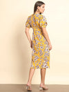 Yellow Floral Printed Dress