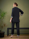 Women Black Embroidered Shirt With Palazzos