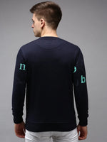 Men Blue Solid Sweatshirt-SCAW-26-Navyblue