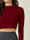 Aahwan Maroon Polyester Round Neck Top-159-Maroon-L