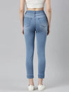 Women Blue Solid Slim Fit Denim Jeans-GZ-5526-1-Blue