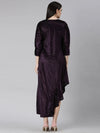 Women Purple Striped Gown Dress-8I-10008-Purple