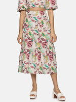 Floral Multicolor Cut And Sew Midaxi Skirt-17323