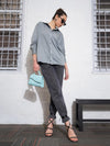 Women Light Blue Cotton Twill Oversized Shirt