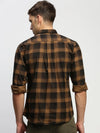 Men Brown Checked Shirt-CLEON-1802-Brown