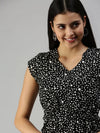 Women's Black Polka Dots Top-AE-10214-Blackwhite