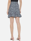 Abstract Print Grey Skirt