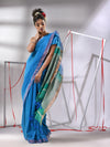 Sapphire Blue Cotton Saree With Sequined Work-MA55CT06540002