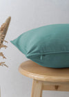 Solid aqua blue 100% cotton plain cushion cover for sofa-240456010