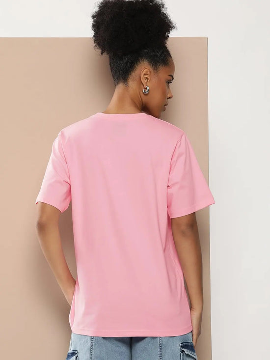 Difference of Opinion Pink Graphic Oversized T-Shirt-DOWMN320PINK-XS