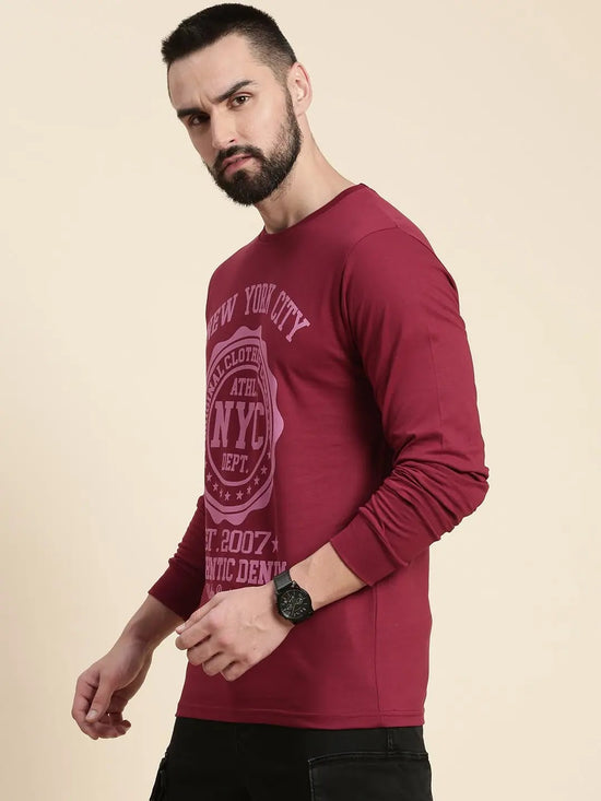 Dillinger Maroon Graphic Regular T-shirt-DLGRFS039MRN-S