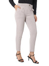 Smarty Pants Women's Cotton Lycra High Raise Waist Ankle Length Grey Formal Trouser