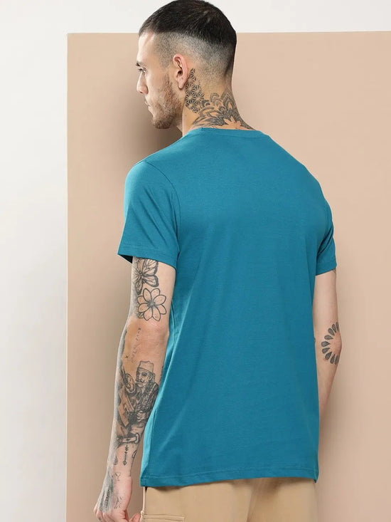 Difference Of Opinion Men's Blue Plain T-Shirt