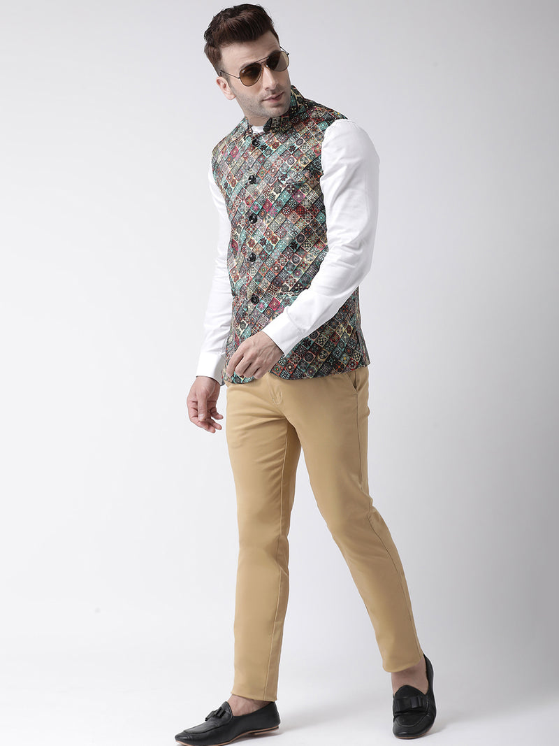 Hangup Men Standard Printed Men's Indian Wear-140A_Printed_Nehru