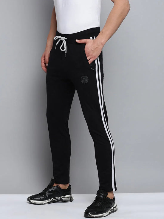 Men Black Solid Casual Track Pant-WG-994-Black