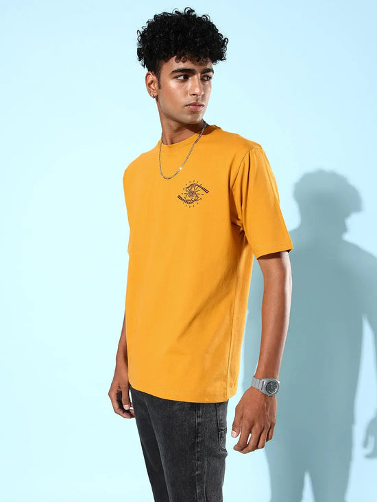 Dillinger Mustard Graphic Oversized T-Shirt-DLMOV139AWD-S