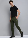 Men Green Solid Casual Track Pant-WG-985-Olive