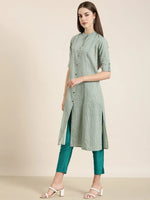 Women Green Geometrical A-Line Kurta-NJ-1084352A-Green