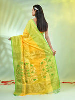 Yellow Cotton Saree With Nakshi Zari Borders-MA66BCT431600031