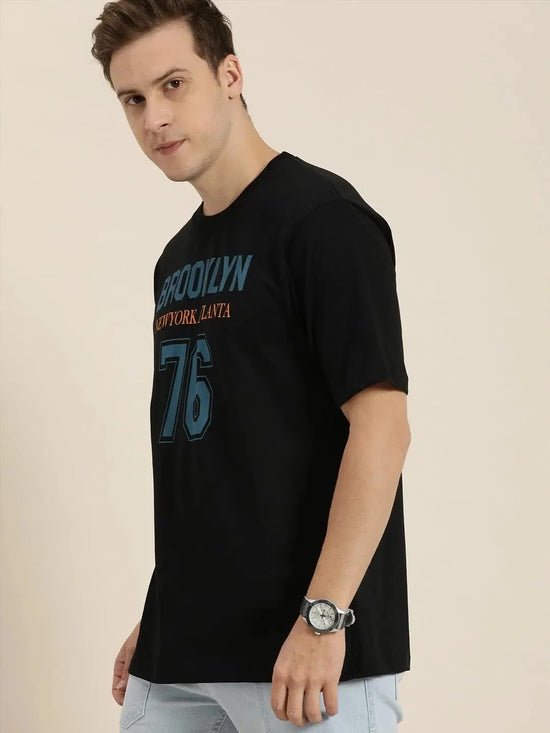 Dillinger Black Typographic Oversized T-Shirt-DLMOV030BLK-S