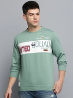 Men Green Printed Casual Sweatshirt-BP-1429-Seagreen